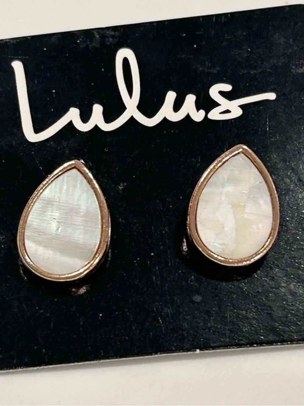 Lulus Illuminate the Night Rose Mother of Pearl Earrings Post Earrings NEW Gift